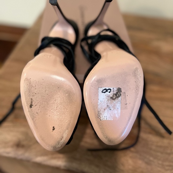 WORN ONCE* GIANVITO ROSSI Vitello lace up heels - Picture 6 of 7